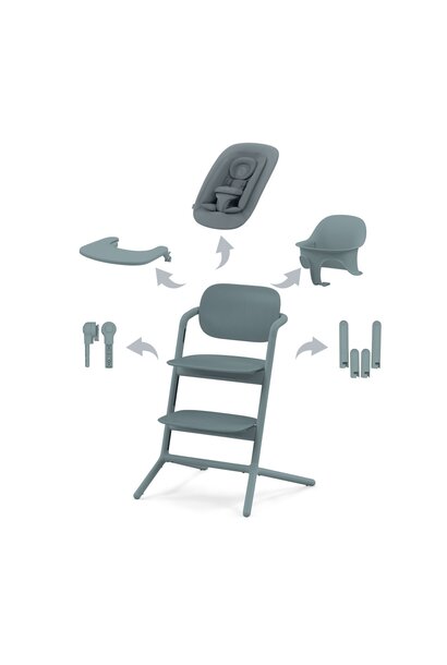 Chaise de salle à manger Lemo-4-en-1-Stone-bleu