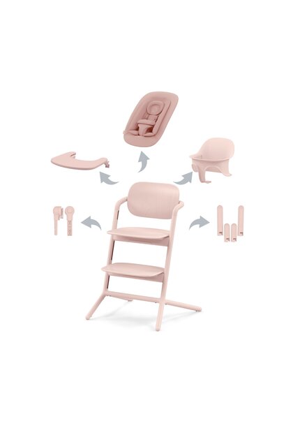 Chaise de salle à manger Lemo-4-en-1-Pearl Pink