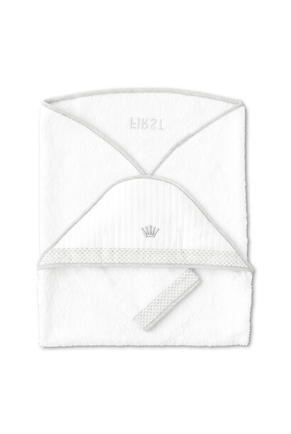 Serviette à capuche + débarbouillette Crystal grey