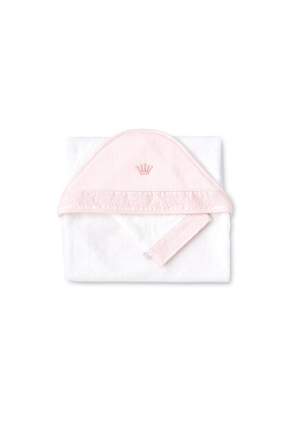 Kapuzenhandtuch + Waschlappen Blush pink