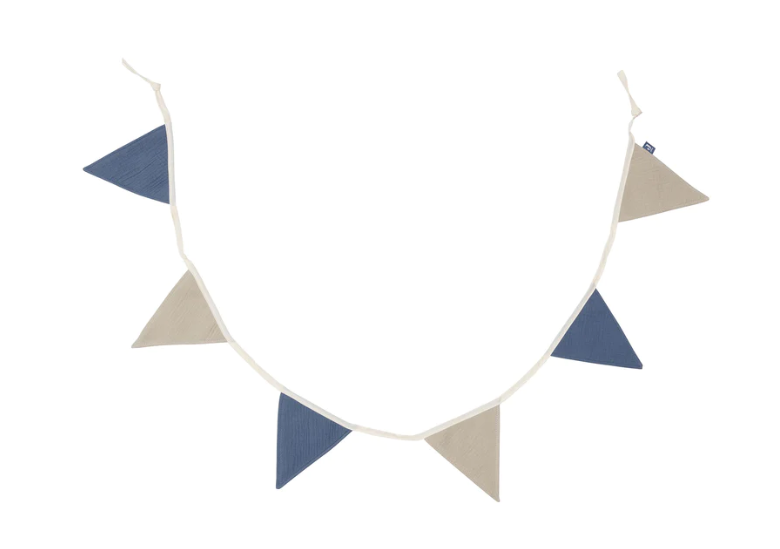Muurdecoratie Jollein vlagjes Jeans blue / Olive green-1