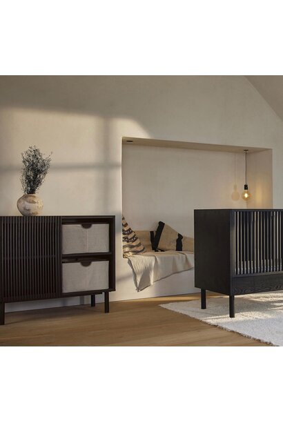 Bed 70x140cm + Chest of drawers Hai No Ki - Black Ash