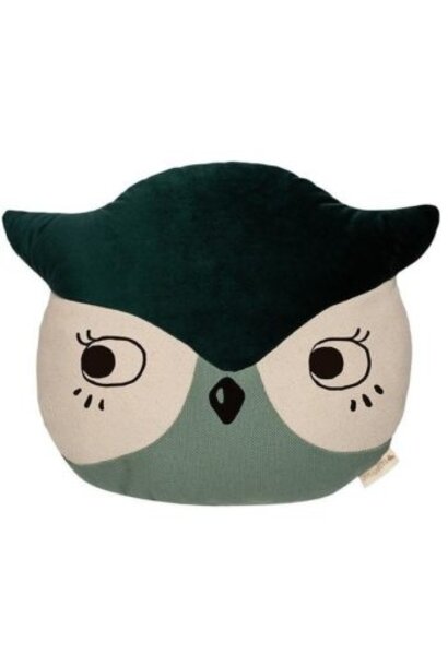 Coussin Owl eden green