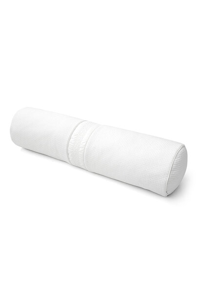 Embroidered bolster Classics hopefull white