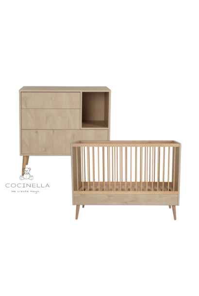 Lit 70x140cm + Commode Cocoon Natural oak