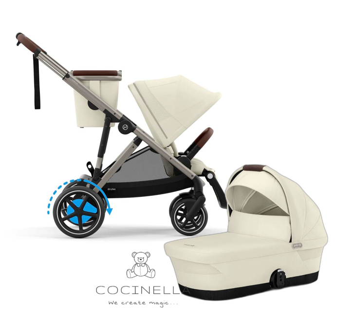 Stroller e-Gazelle S Seashell Beige (Taupe Frame