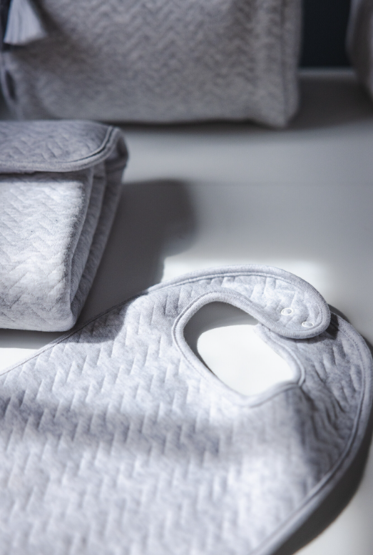 Slabbetje Poetree Chevron Light Grey Melange-2