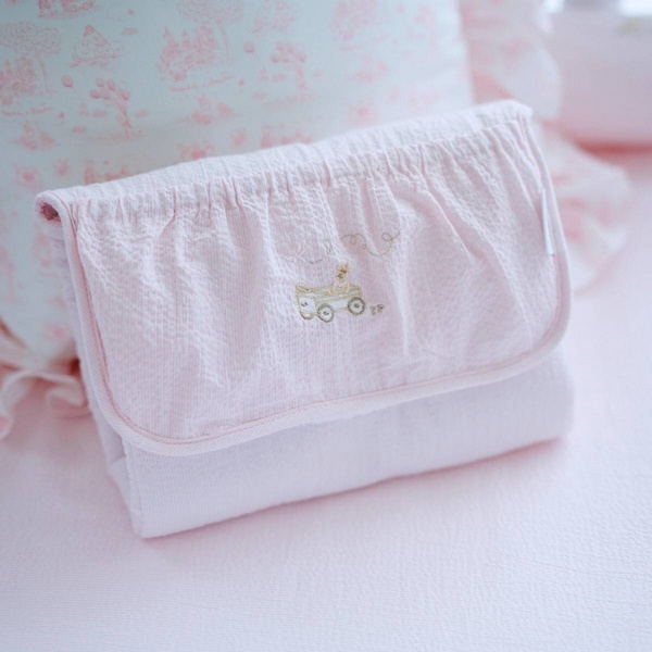 Travel changing mat Pink Garden Party Theophile & Patachou-2