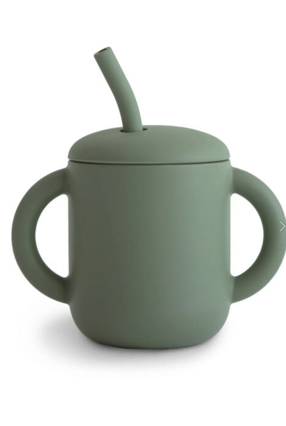 Drinkbeker mushie met rietje Dried thyme