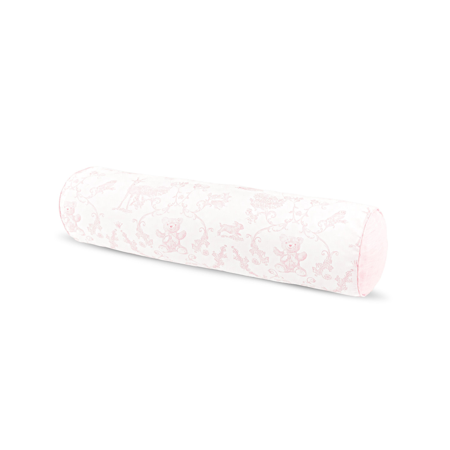 Embroidered bolster First Linen pink-1
