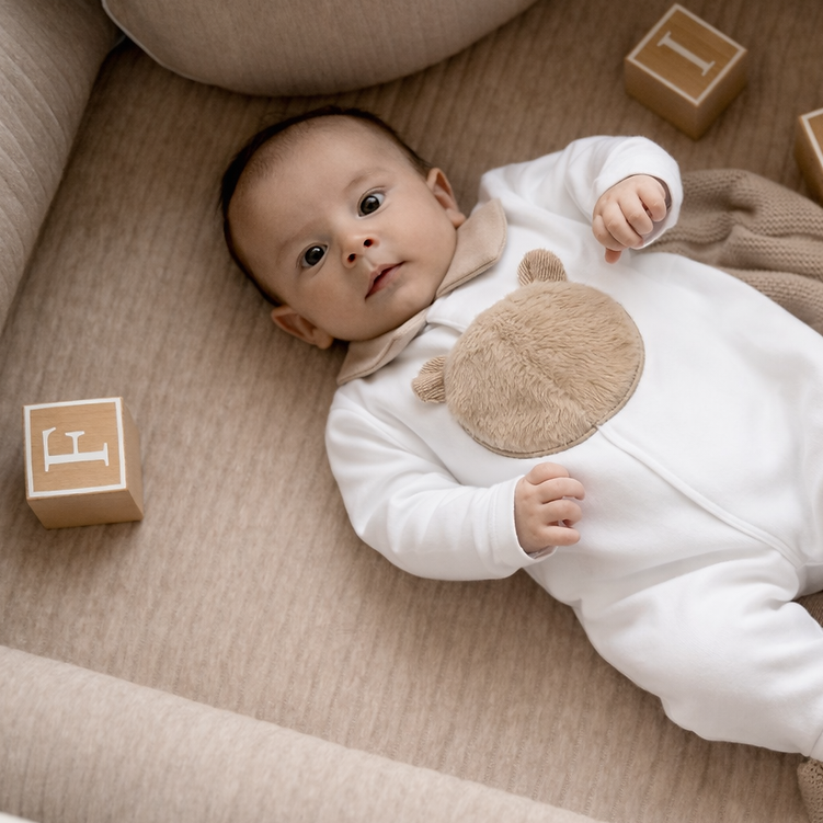 Pyjama First 3M - Wit-Beige-2