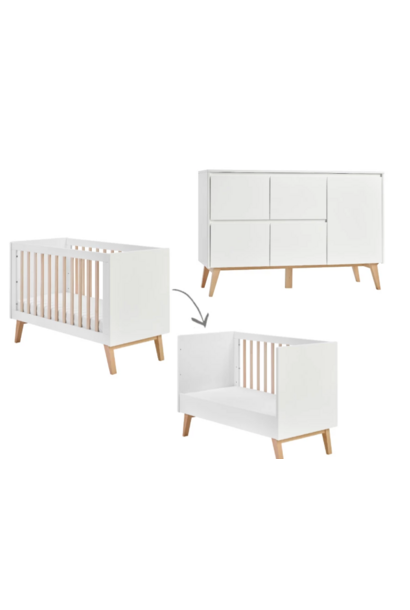 Lit 70x140cm + Commode Swing white  - Showroom model