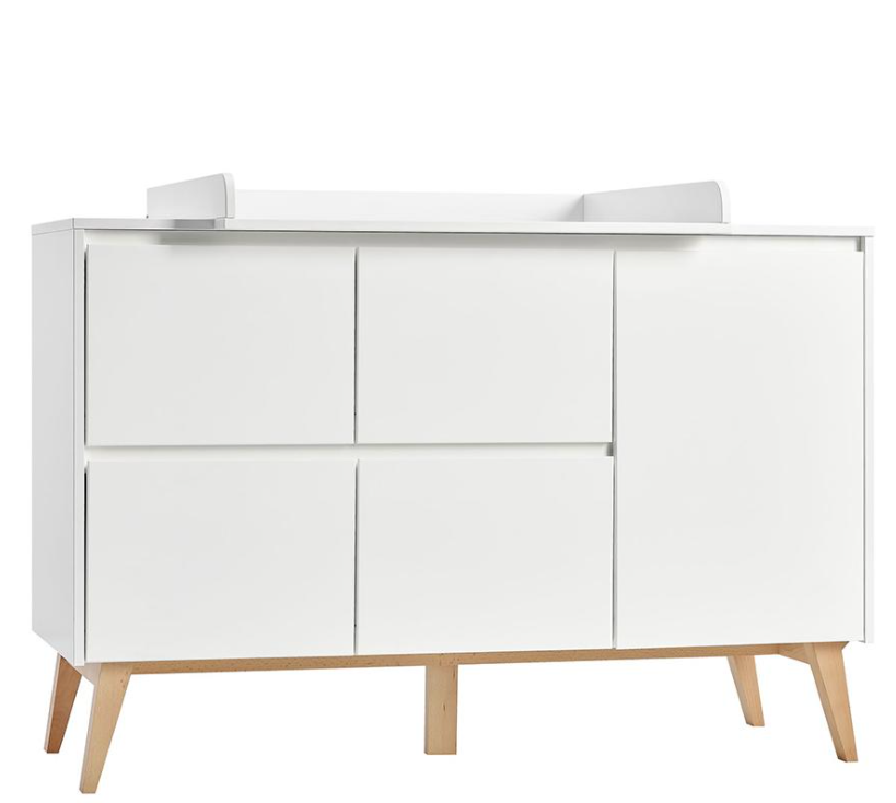 Bett 70x140cm + Kommode Pinio Swing white - Showroom model-3