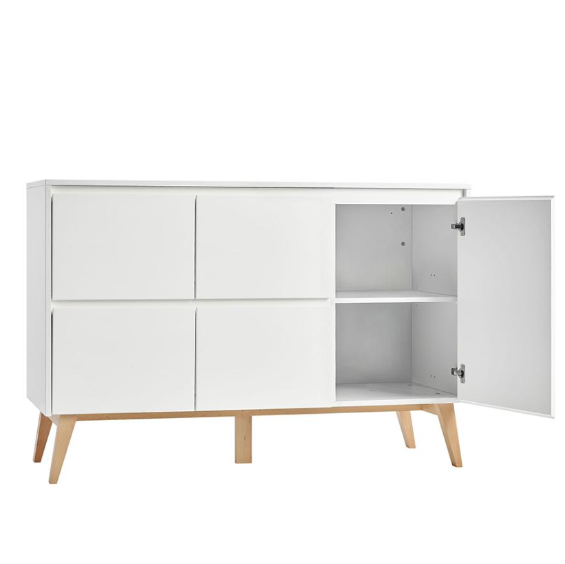 Bett 70x140cm + Kommode Pinio Swing white - Showroom model-5