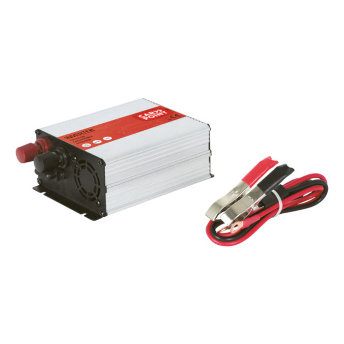 Carpoint Omvormer 12V>230V 300W accuklemmen Frans/Belgisch stopcontact