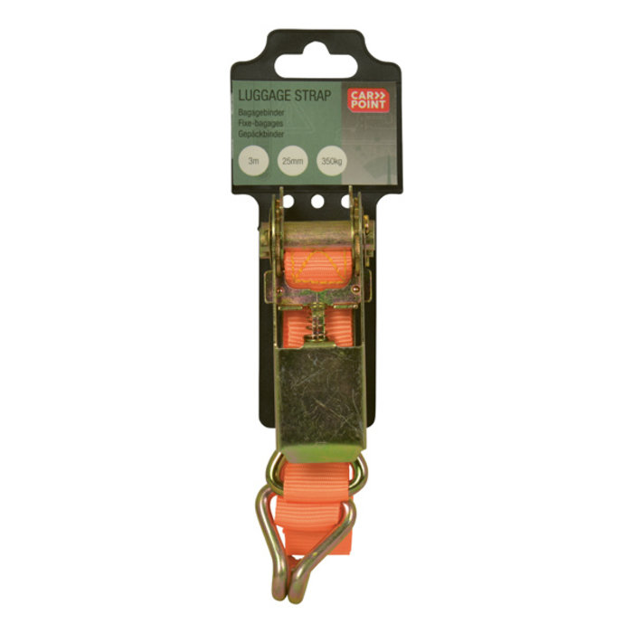 Carpoint Spanband met Ratel en Haken 3 Meter