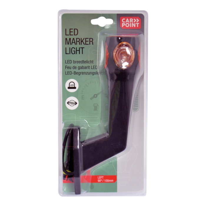Carpoint 12V-5W Breedte- Markeringslicht Links 90° Rood/Wit/Oranje 100mm