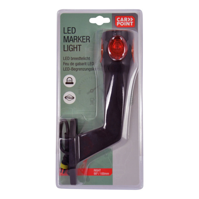 Carpoint 12V-5W Breedte- Markeringslicht Rechts 90° Rood/Wit/Oranje 100mm