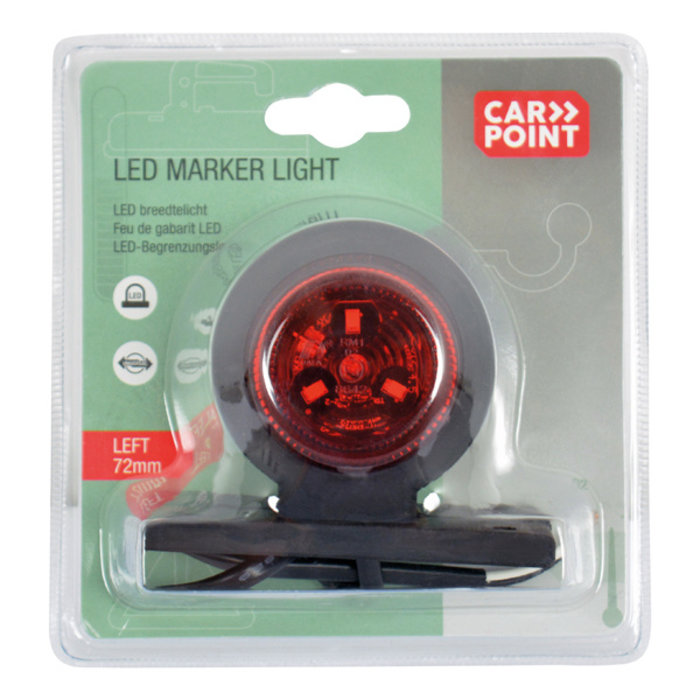 Carpoint LED Breedtelicht Links Rood/Wit 72mm