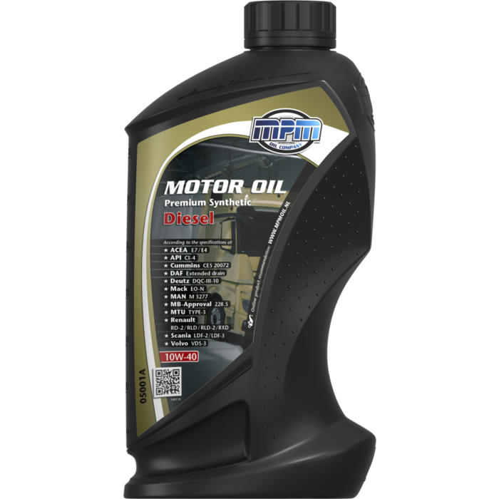 MPM MOTOR OLIUE 10W-40 PREMIUM SYNTHETIC DIESEL 1 LITER 05000A