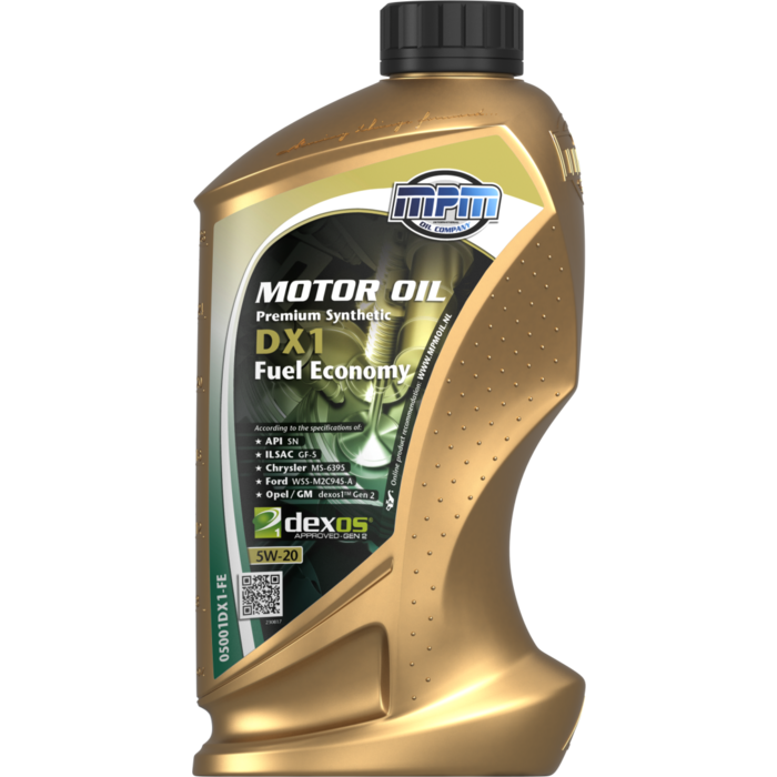 MPM MOTOR OIL 5W-20 PREMIUM SYNTHETIC DX1 FUEL ECONOMY 1 LITER 05001DX1-FE