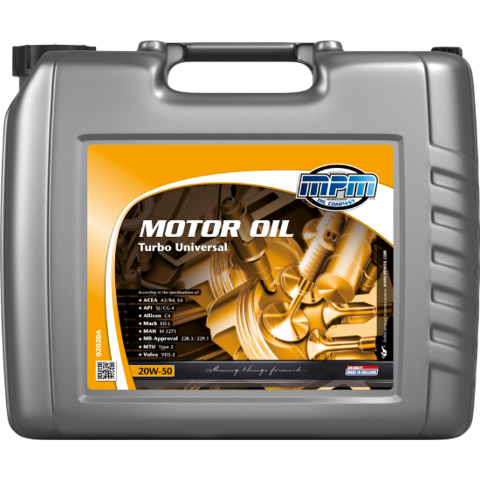 MPM 20W50 Motorolie Turbo Universeel  20 LITER 02020A