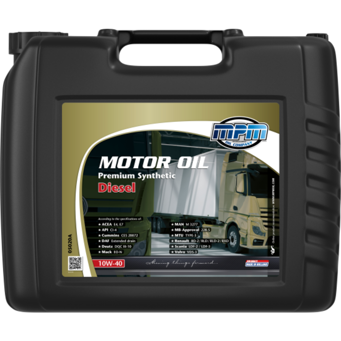 MPM Motorolie 10W40 Premium Synthetisch Diesel | 20 Liter | 05020A