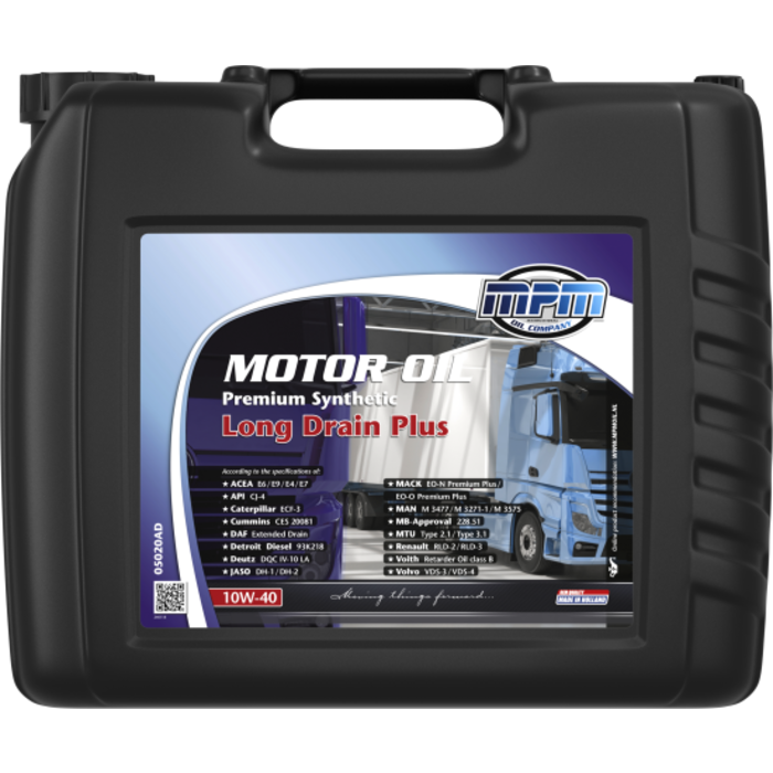 MPM Motorolie 10w40 Premium Synthetisch Long Drain Plus | 20L | 05020AD