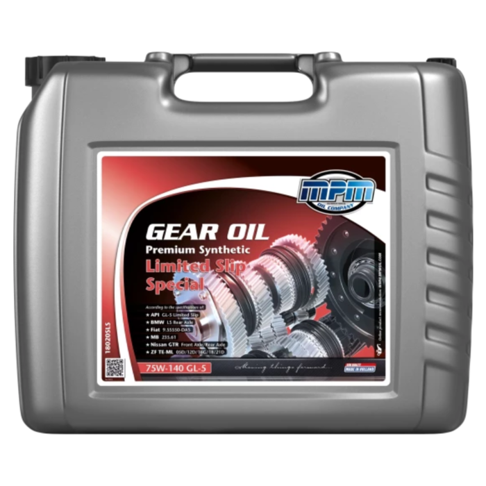 MPM Versnellingsbak Olie 75W140 GL5 Synthetisch Beperkte Slip | 20 Liter