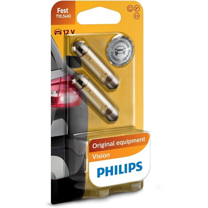 Philips FESTOON T10,5X43 12V 10W | 12866 BLS2