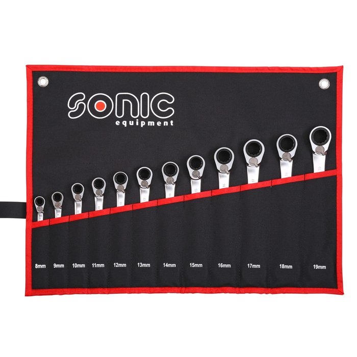 Sonic Ratelringsteeksleutel set in etui 12 delen | 601219