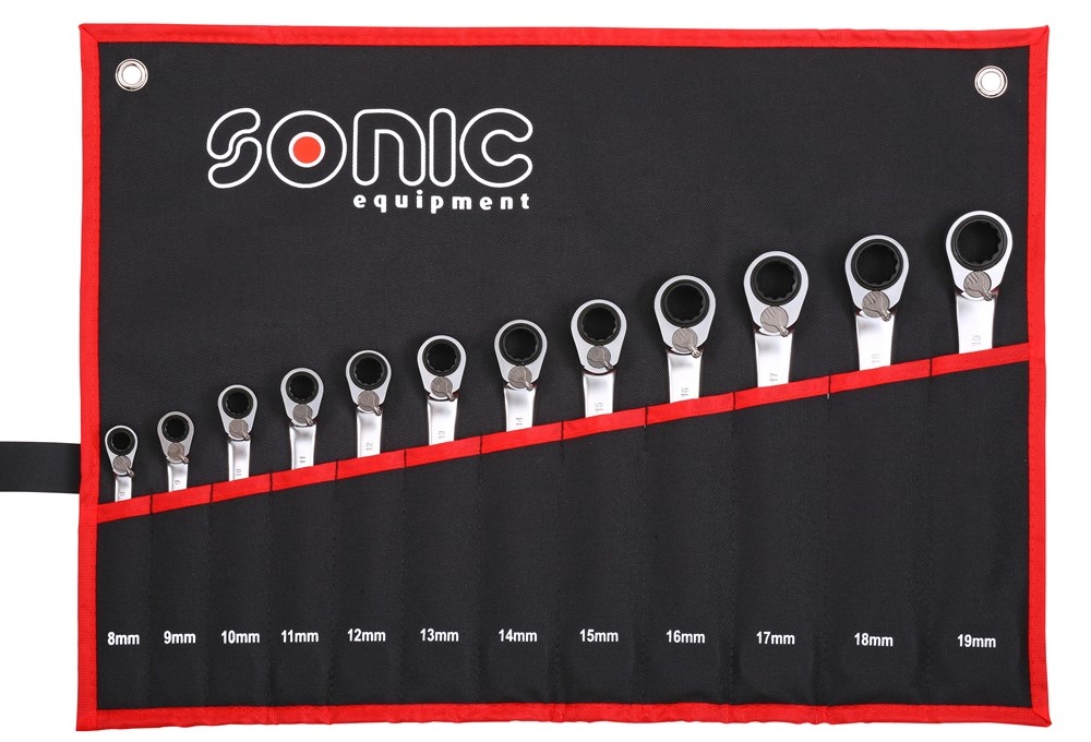 Sonic Ratelringsteeksleutel set in etui 12 delen | 601219