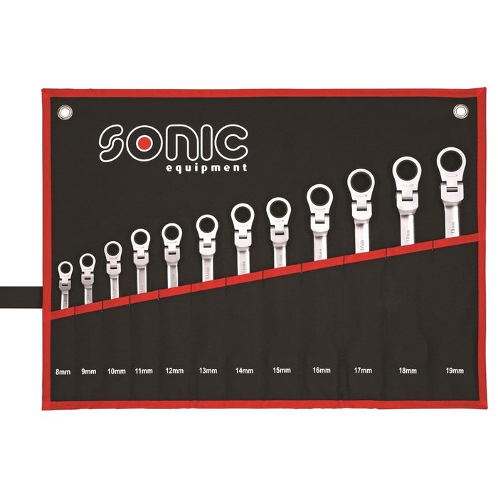 Sonic Ratelringsteeksleutel set in etui 12 delen | 601218