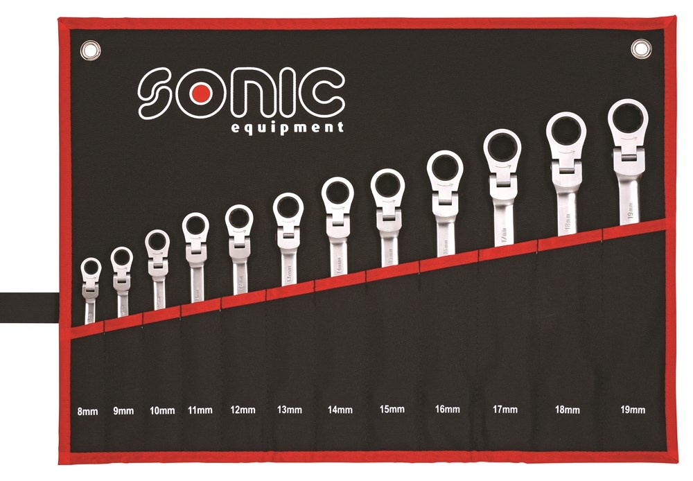Sonic Ratelringsteeksleutel set in etui 12 delen | 601218