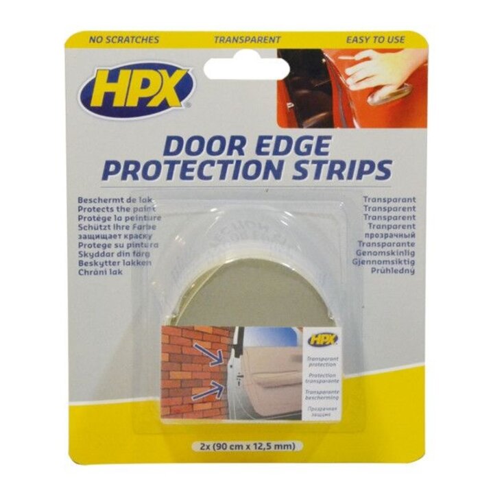 HPX Deur bescherming strips - Transparant - 90 CM X 12.5 MM - 2 stuks