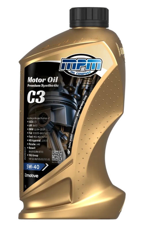 MPM Motorolie 5w40 C3 Premium Synthetic| 1 Liter | 05001C3