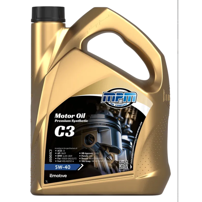 MPM Motorolie 5w40 C3 Premium Synthetic | 5 Liter | 05005C3