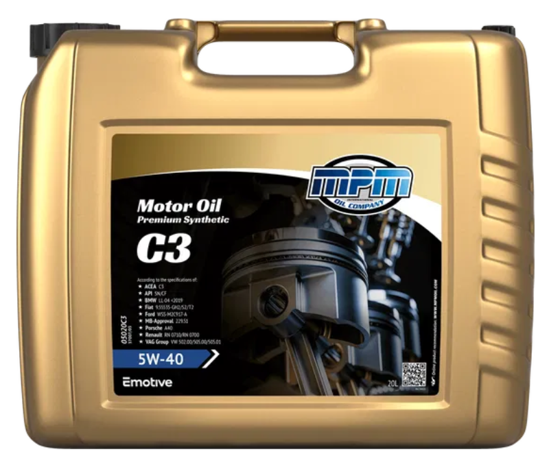 MPM Motorolie 5w40 C3 Premium Synthetic | 20 Liter | 05020C3