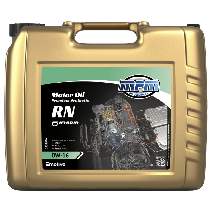 MPM Motorolie 0W16 RN Premium Synthetisch | 20 Liter | 08020RN