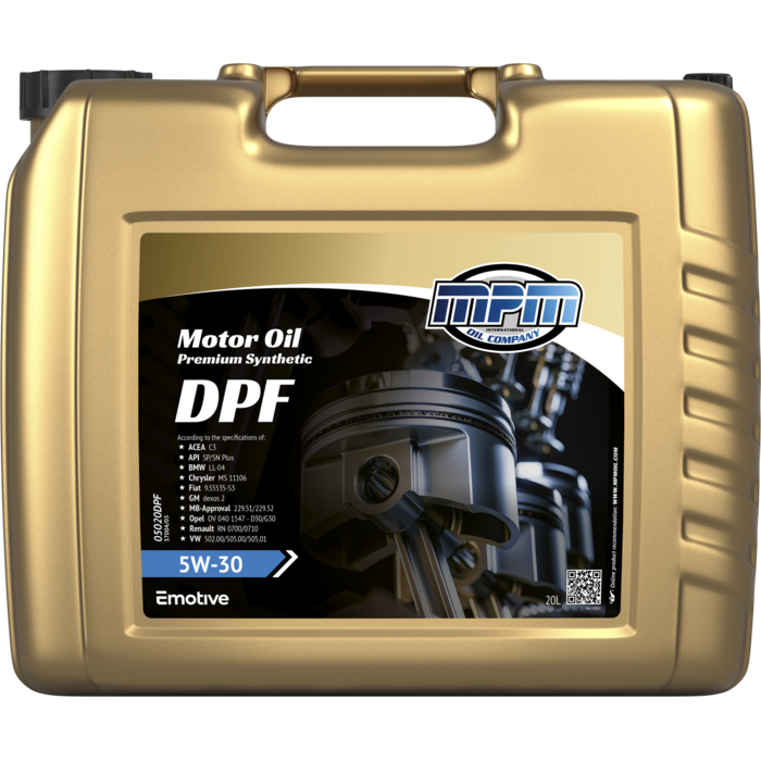 MPM Motorolie 5w30 C3 DPF Premium Synthetic | 20 liter | 05020DPF