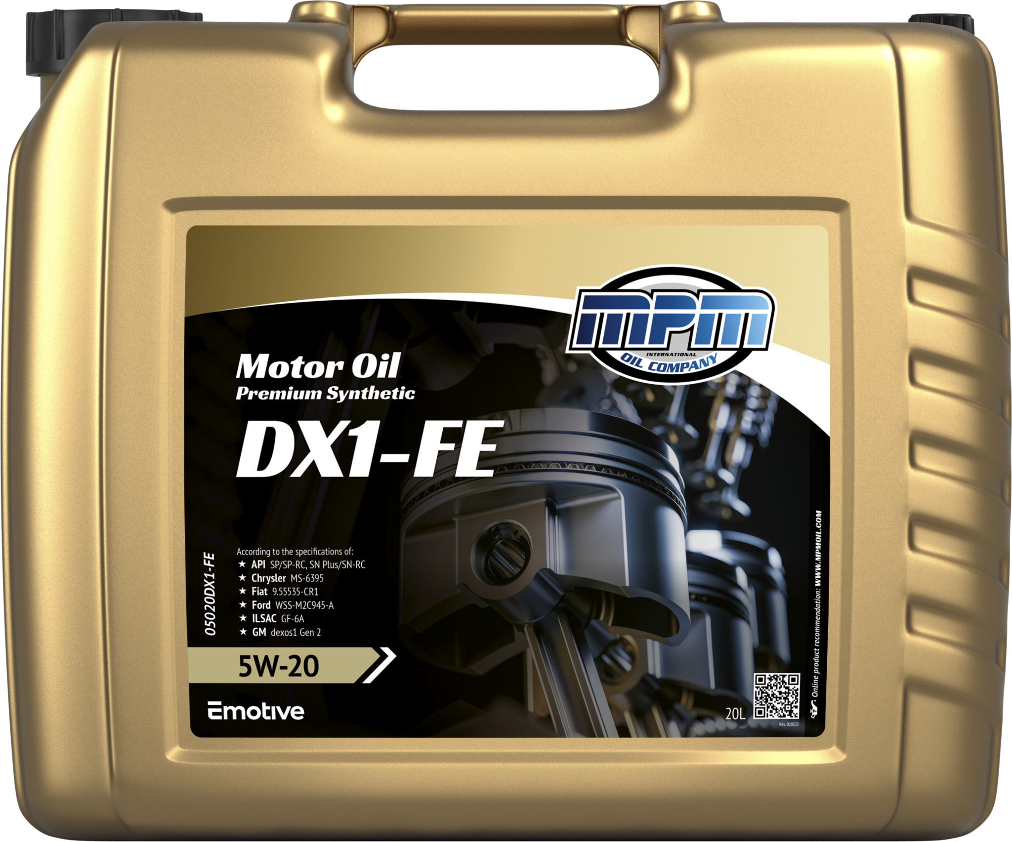 MPM Motorolie 5w20 DX1-FE Premium Synthetic | 20 Liter | 05020DX1-FE