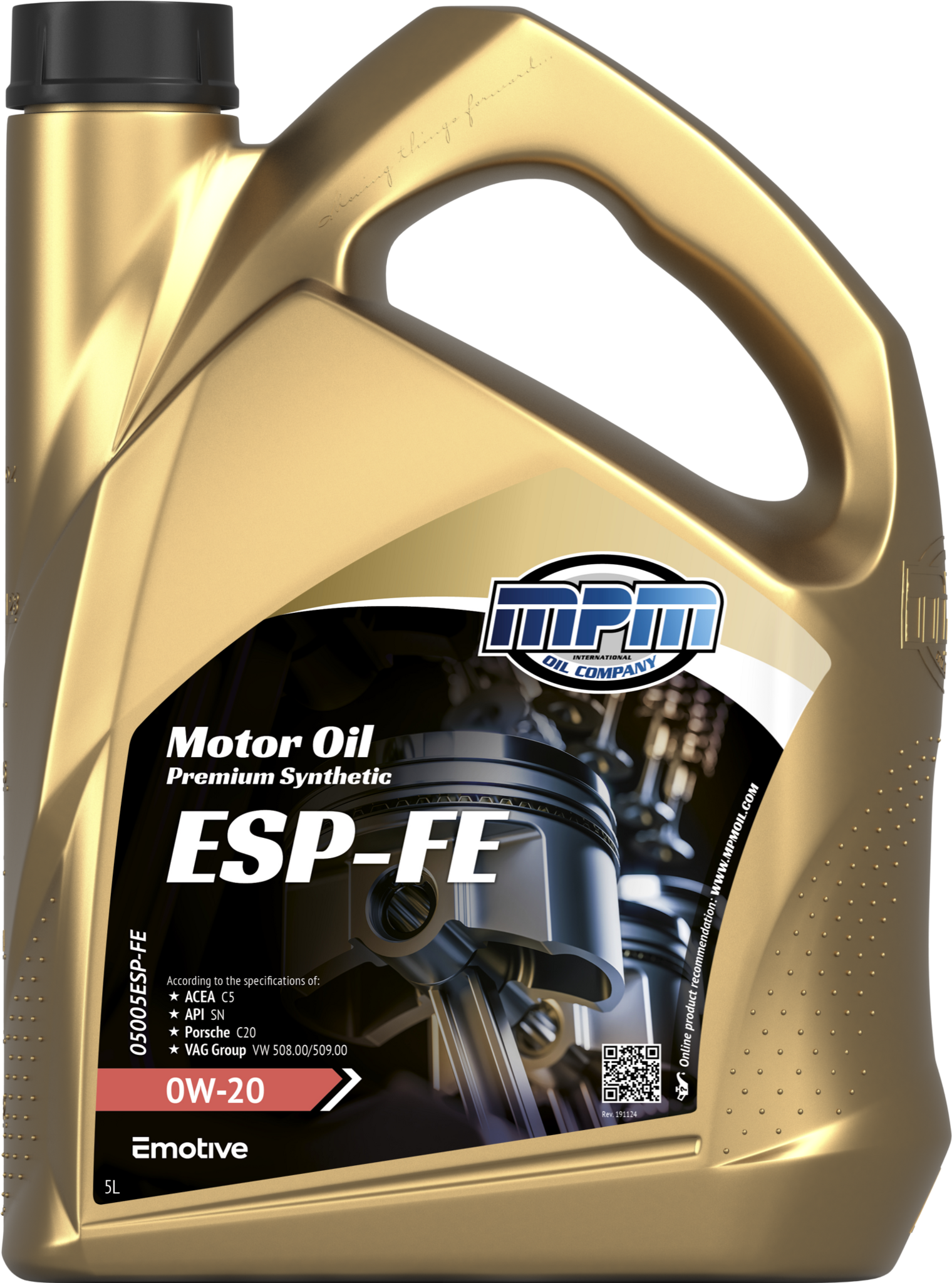 MPM Motorolie 0w20 ESP-FE Premium Synthetic | 5 Liter | 05005ESP-FE