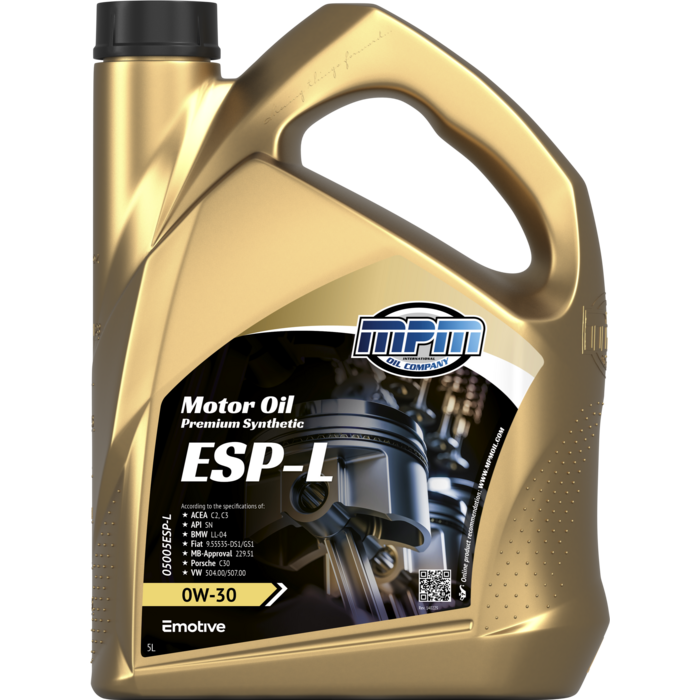 MPM Motorolie 0W30 ESP-L Premium Synthetic | 5 Liter | 05005ESP-L
