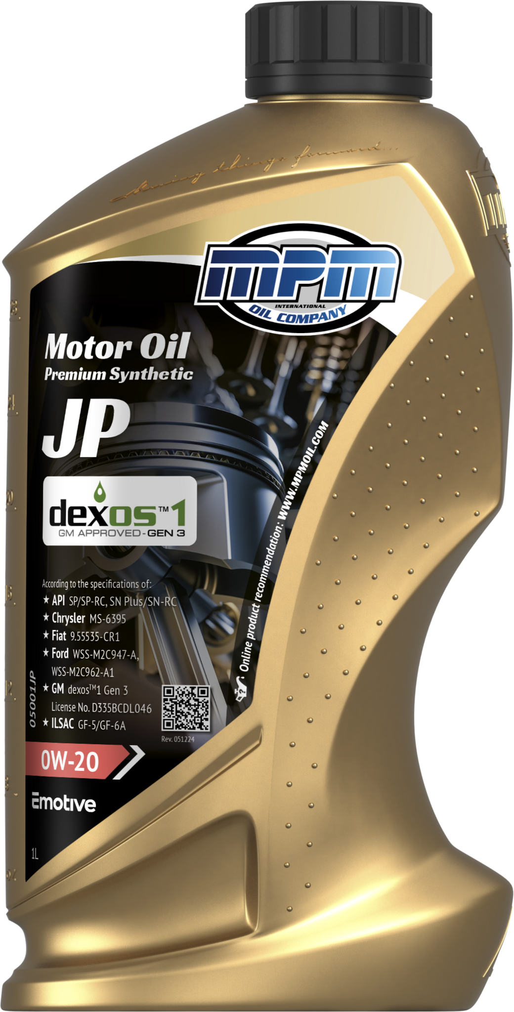 MPM Motorolie 0w20 JP Premium Synthetic | 1 Liter | 05001JP