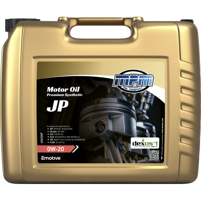 MPM Motorolie 0w20 JP Premium Synthetic | 20 Liter | 05020JP