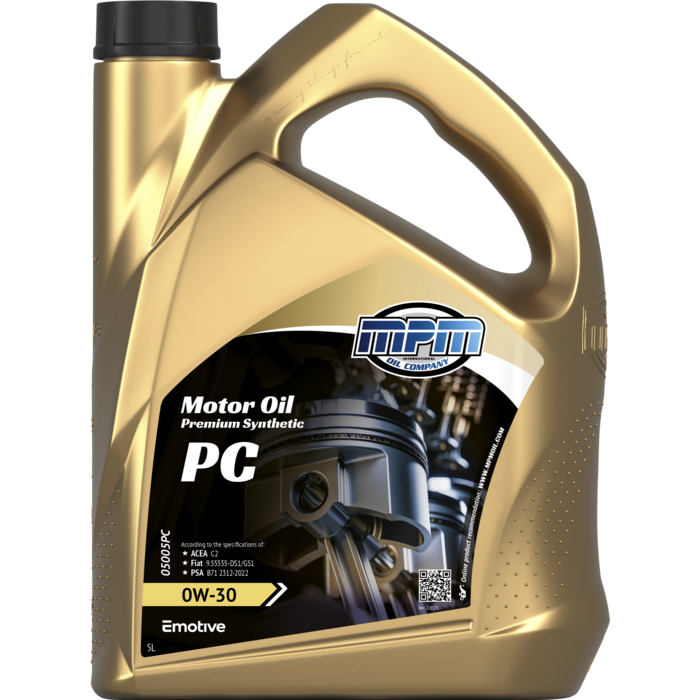 MPM Motorolie 0W30 PC Premium Synthetic | 5 Liter | 05005PC