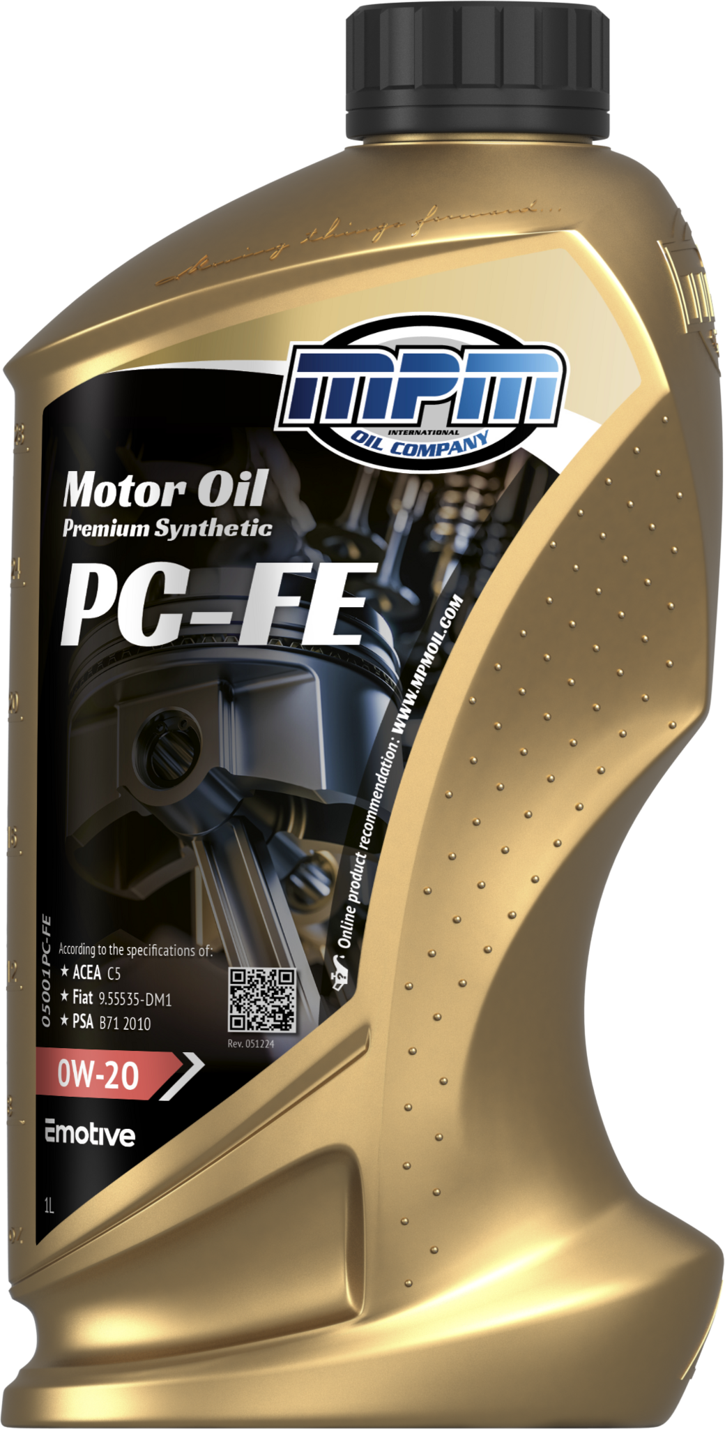 MPM Motorolie 0W-20 PC-FE Premium Synthetic - 1 Liter - 05001PC-FE