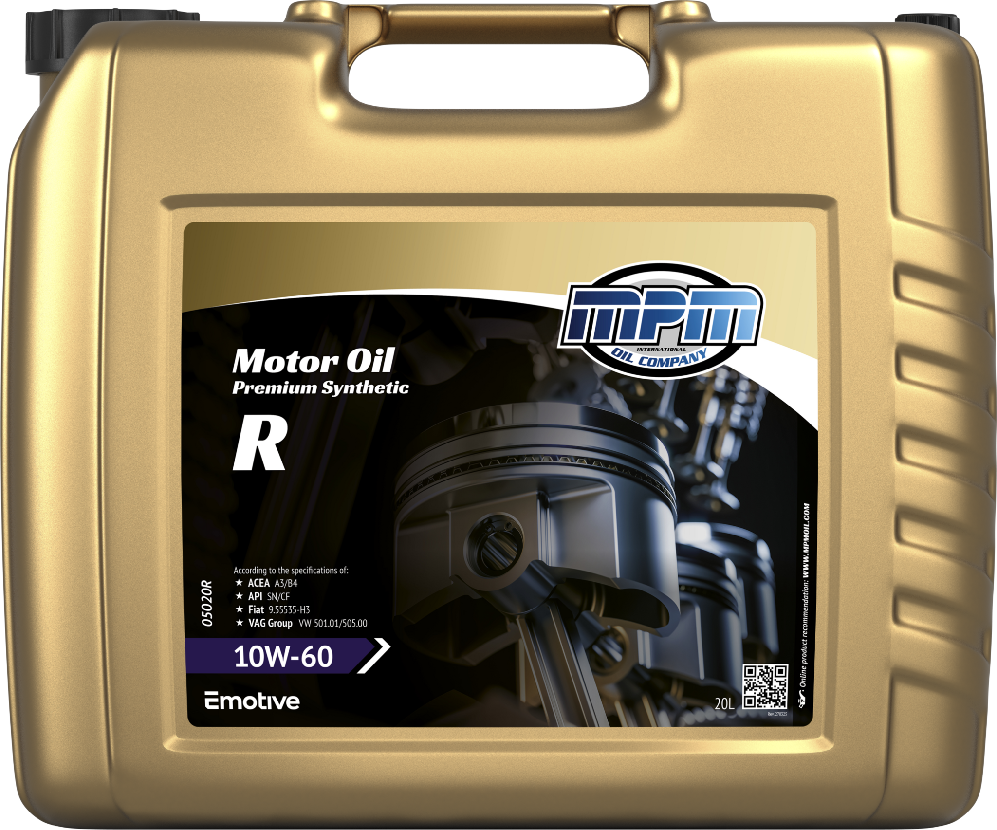 MPM 10W60 Motorolie premium synthetic Sport | 20 Liter | 05020R