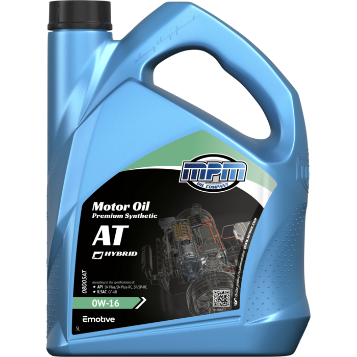 MPM Motorolie 0W16 AT Premium Synthetisch | 5 Liter | 08005AT