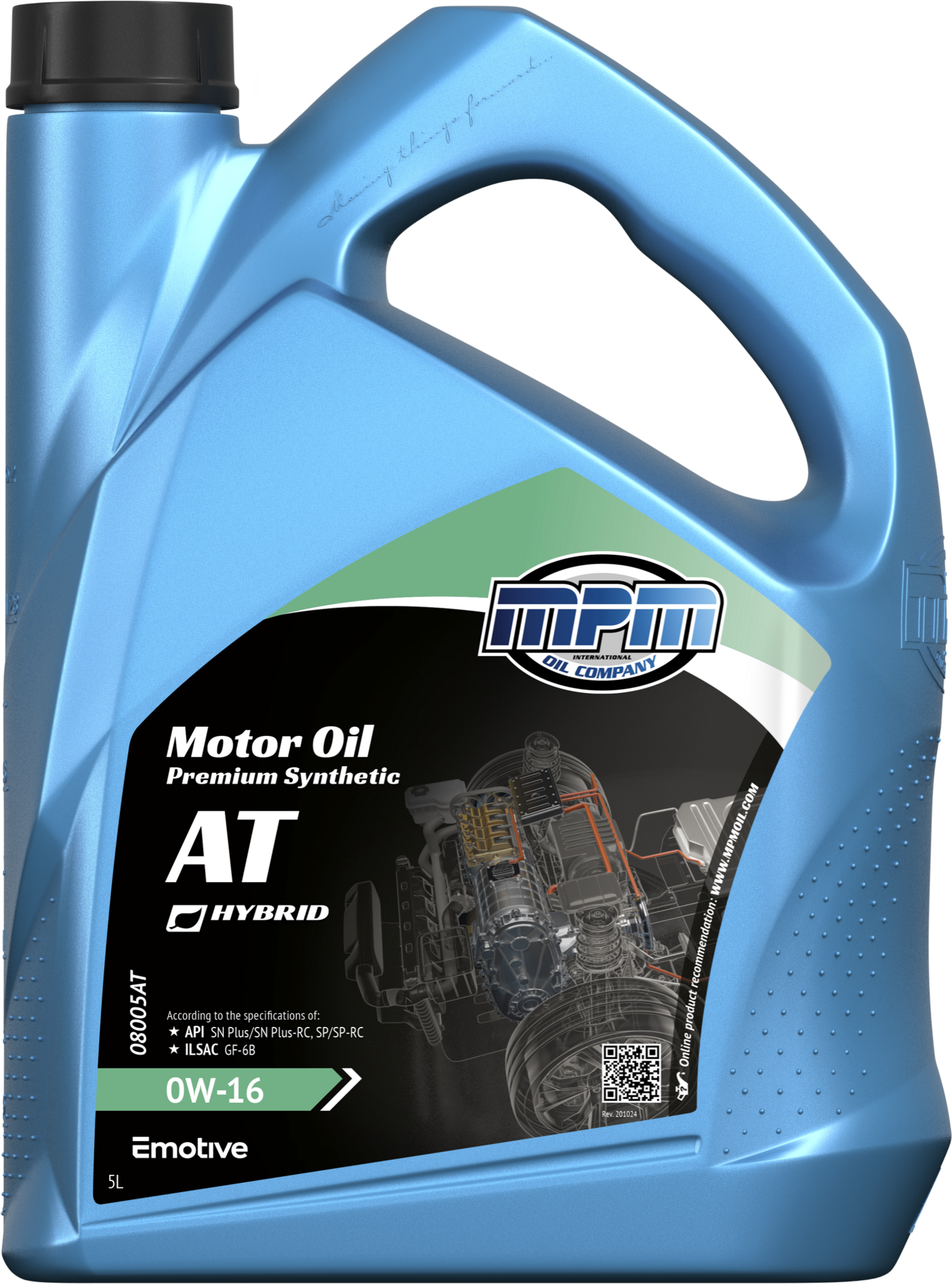 MPM Motorolie 0W16 AT Premium Synthetisch | 5 Liter | 08005AT